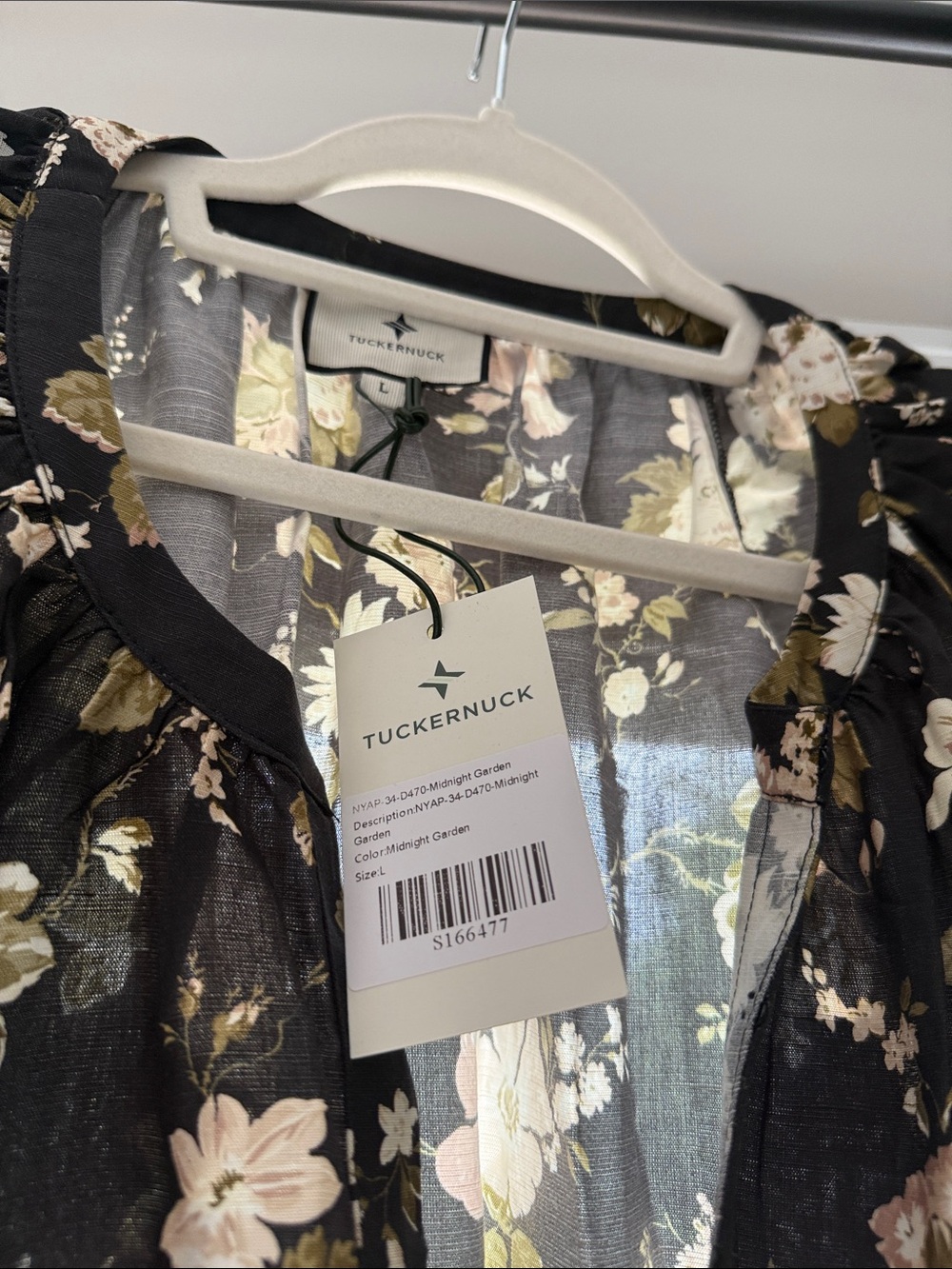 Tuckernuck Black Floral Dress with Tie Waist - Picture 2 of 4